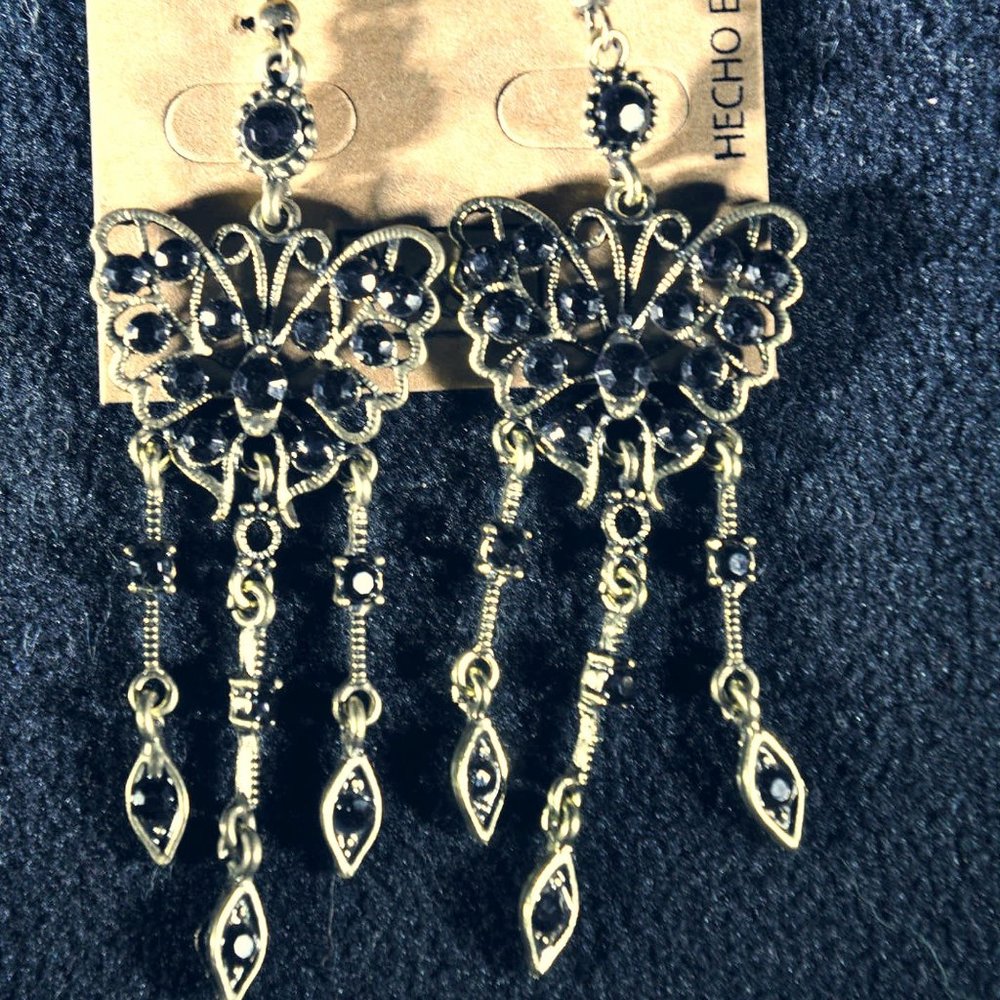 Bohemian vintage style butterfly shaped earrings